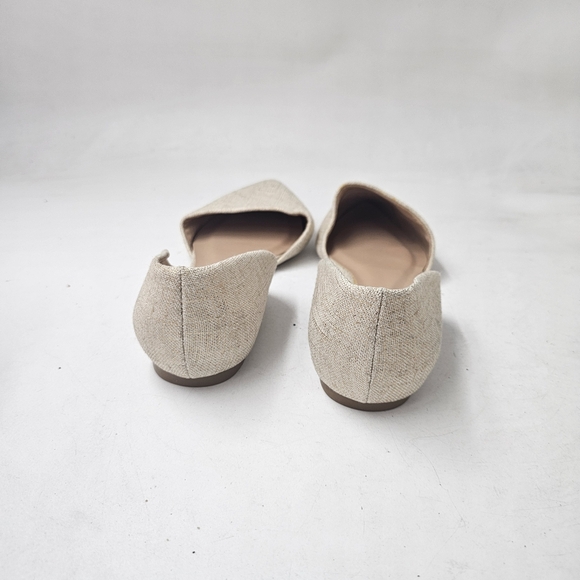A New Day Julie D'Orsay Cream Linen Pointed Toe Flats Size 9.5 Minimalist Chic - Picture 4 of 7